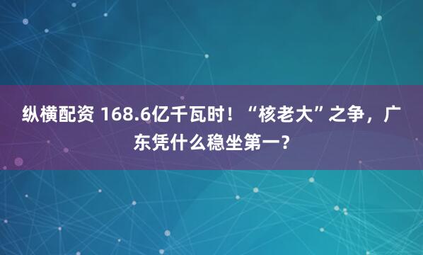 纵横配资 168.6亿千瓦时！“核老大”之争，广东凭什么稳坐第一？